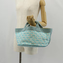 HERMES Animo Pixel GM Hand Bag Canvas Light Blue Silver Auth 158904V-24