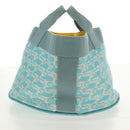 HERMES Animo Pixel GM Hand Bag Canvas Light Blue Silver Auth 158904V-5