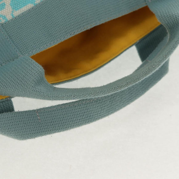 HERMES Animo Pixel GM Hand Bag Canvas Light Blue Silver Auth 158904V