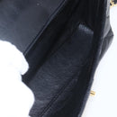 CHANEL Matelasse 25 Chain Shoulder Bag Lamb Skin Black Gold CC Auth 158905SAM-10