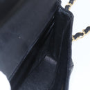 CHANEL Matelasse 25 Chain Shoulder Bag Lamb Skin Black Gold CC Auth 158905SAM-20