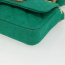 CHANEL Chain Mini Matelasse 11 Shoulder Bag Canvas Green Gold CC Auth 158908SM-8
