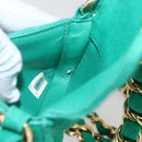 CHANEL Chain Mini Matelasse 11 Shoulder Bag Canvas Green Gold CC Auth 158908SM-20