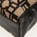 CELINE Blazon Chain Shoulder Bag Canvas Brown Gold Auth 158910V-12