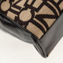 CELINE Blazon Chain Shoulder Bag Canvas Brown Gold Auth 158910V-13