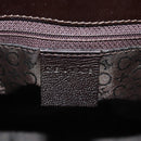 CELINE Blazon Chain Shoulder Bag Canvas Brown Gold Auth 158910V-16