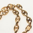 CELINE Blazon Chain Shoulder Bag Canvas Brown Gold Auth 158910V-9