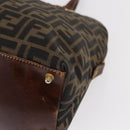 FENDI Zucca Canvas Hand Bag Black Brown Auth 158911-15