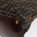 FENDI Zucca Canvas Hand Bag Black Brown Auth 158911-17
