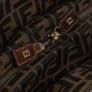 FENDI Zucca Canvas Hand Bag Black Brown Auth 158911-9