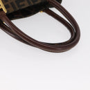 FENDI Zucca Canvas Hand Bag Black Brown Auth 158911-7