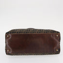 FENDI Zucca Canvas Hand Bag Black Brown Auth 158911-5