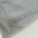 FENDI Zucchino Canvas Mamma Baguette Bag Light Blue Silver Auth 158912SM-17