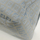 FENDI Zucchino Canvas Mamma Baguette Bag Light Blue Silver Auth 158912SM-18
