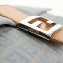 FENDI Zucchino Canvas Mamma Baguette Bag Light Blue Silver Auth 158912SM-9