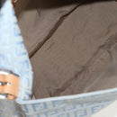 FENDI Zucchino Canvas Mamma Baguette Bag Light Blue Silver Auth 158912SM-10