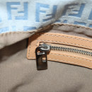 FENDI Zucchino Canvas Mamma Baguette Bag Light Blue Silver Auth 158912SM-25