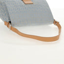 FENDI Zucchino Canvas Mamma Baguette Bag Light Blue Silver Auth 158912SM-7