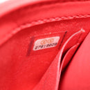 CHANEL Matelasse Chain Shoulder Bag Lamb Skin Red Gold CC Auth 158913SAM-11