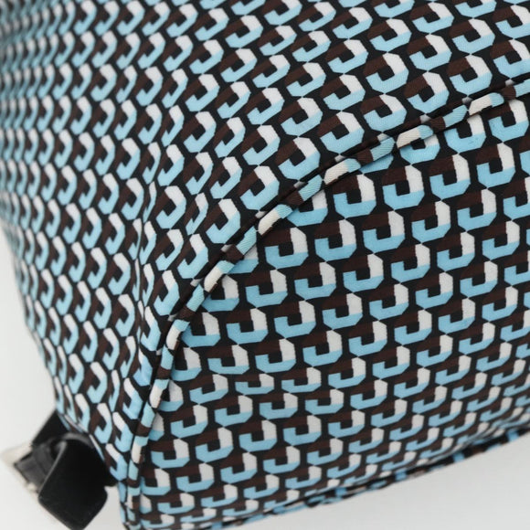 PRADA Backpack Nylon Light Blue Silver Auth 158915SAM