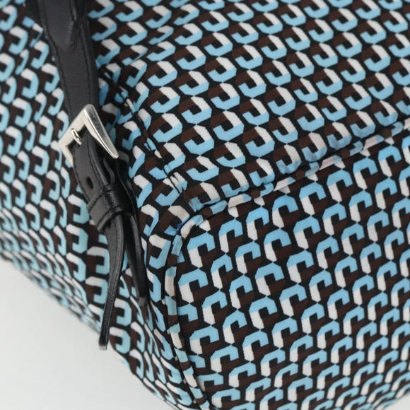 PRADA Rugzak Nylon Lichtblauw Zilver Auth 158915SAM
