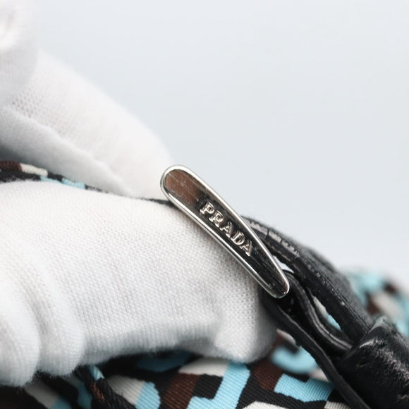 PRADA Backpack Nylon Light Blue Silver Auth 158915SAM