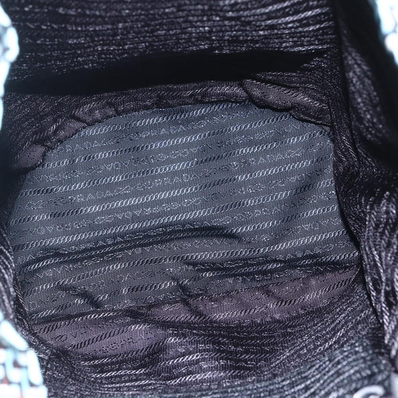 PRADA Rugzak Nylon Lichtblauw Zilver Auth 158915SAM