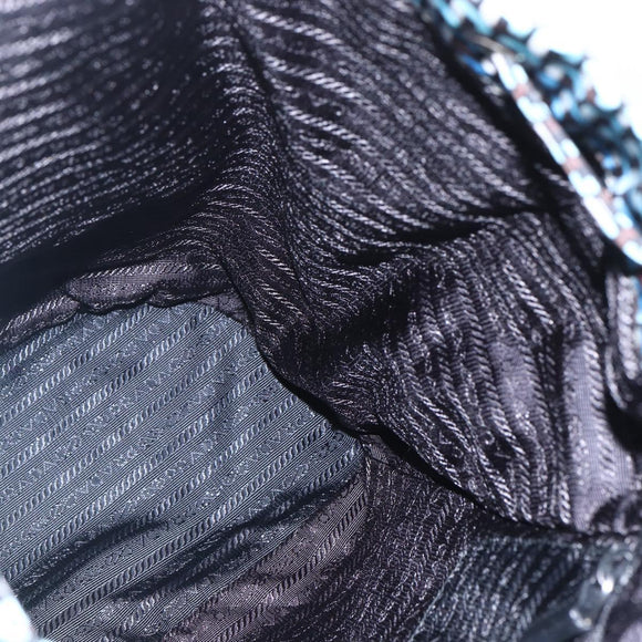 PRADA Backpack Nylon Light Blue Silver Auth 158915SAM