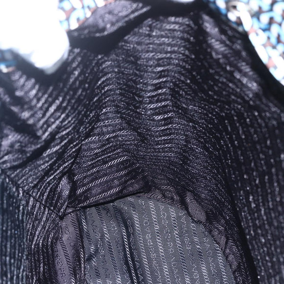 PRADA Rugzak Nylon Lichtblauw Zilver Auth 158915SAM