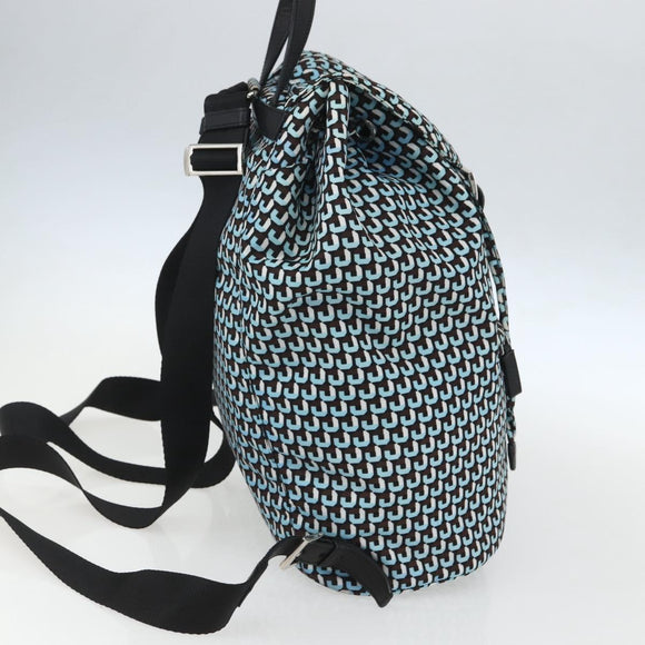PRADA Rugzak Nylon Lichtblauw Zilver Auth 158915SAM