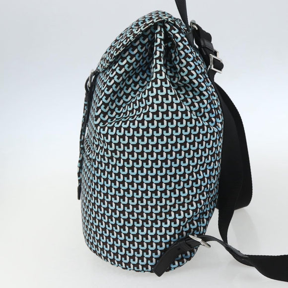 PRADA Rugzak Nylon Lichtblauw Zilver Auth 158915SAM