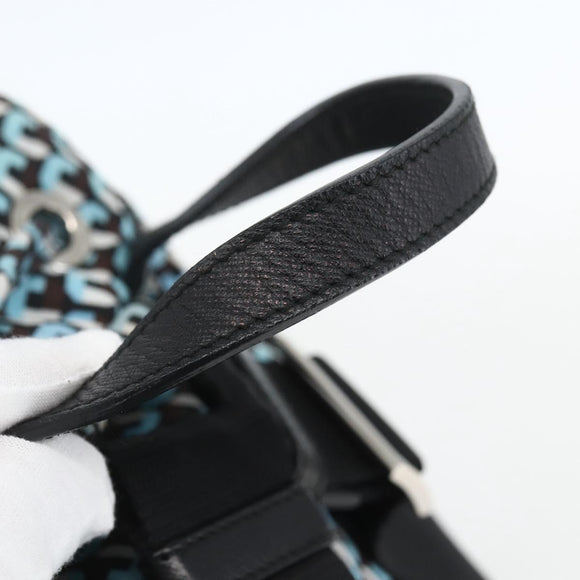 PRADA Rugzak Nylon Lichtblauw Zilver Auth 158915SAM