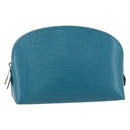 LOUIS VUITTON Epi Pochette Cosmetic Cosmetic Pouch Cyan LV Auth 158918V-1
