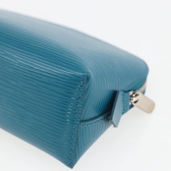 LOUIS VUITTON Epi Pochette Cosmetic Cosmetic Pouch Cyan LV Auth 158918V
