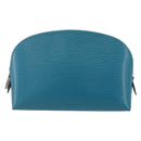 LOUIS VUITTON Epi Pochette Cosmetic Cosmetic Pouch Cyan LV Auth 158918V-2