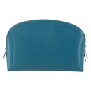 LOUIS VUITTON Epi Pochette Cosmetic Cosmetic Pouch Cyan LV Auth 158918V-3