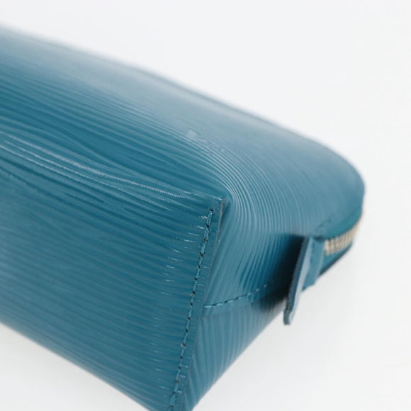 LOUIS VUITTON Epi Pochette Cosmetic Cosmetic Pouch Cyan LV Auth 158918V