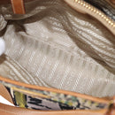 PRADA Shoulder Bag Canvas Brown Gold Auth 158922-20