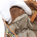 PRADA Shoulder Bag Canvas Brown Gold Auth 158922-21