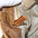 PRADA Shoulder Bag Canvas Brown Gold Auth 158922-23