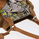 PRADA Shoulder Bag Canvas Brown Gold Auth 158922-6