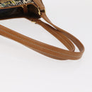 PRADA Shoulder Bag Canvas Brown Gold Auth 158922-7