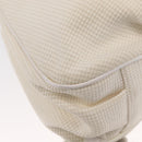 FENDI Mia Chain Hand Bag Canvas White Gold Auth 158923-15