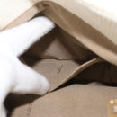 FENDI Mia Chain Hand Bag Canvas White Gold Auth 158923-25