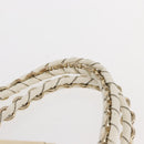 FENDI Mia Chain Hand Bag Canvas White Gold Auth 158923-8