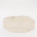 FENDI Mia Chain Hand Bag Canvas White Gold Auth 158923-5