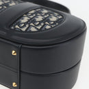 Christian Dior Trotter Canvas Oblique Oval Bag Hand Bag Navy Gold Auth 158924SM-12