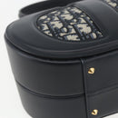 Christian Dior Trotter Canvas Oblique Oval Bag Hand Bag Navy Gold Auth 158924SM-13