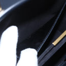 Christian Dior Trotter Canvas Oblique Oval Bag Hand Bag Navy Gold Auth 158924SM-22