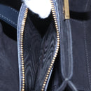 Christian Dior Trotter Canvas Oblique Oval Bag Hand Bag Navy Gold Auth 158924SM-23